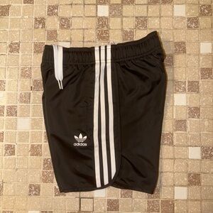 adidas Black Athletic Shorts with White 3-Stripes